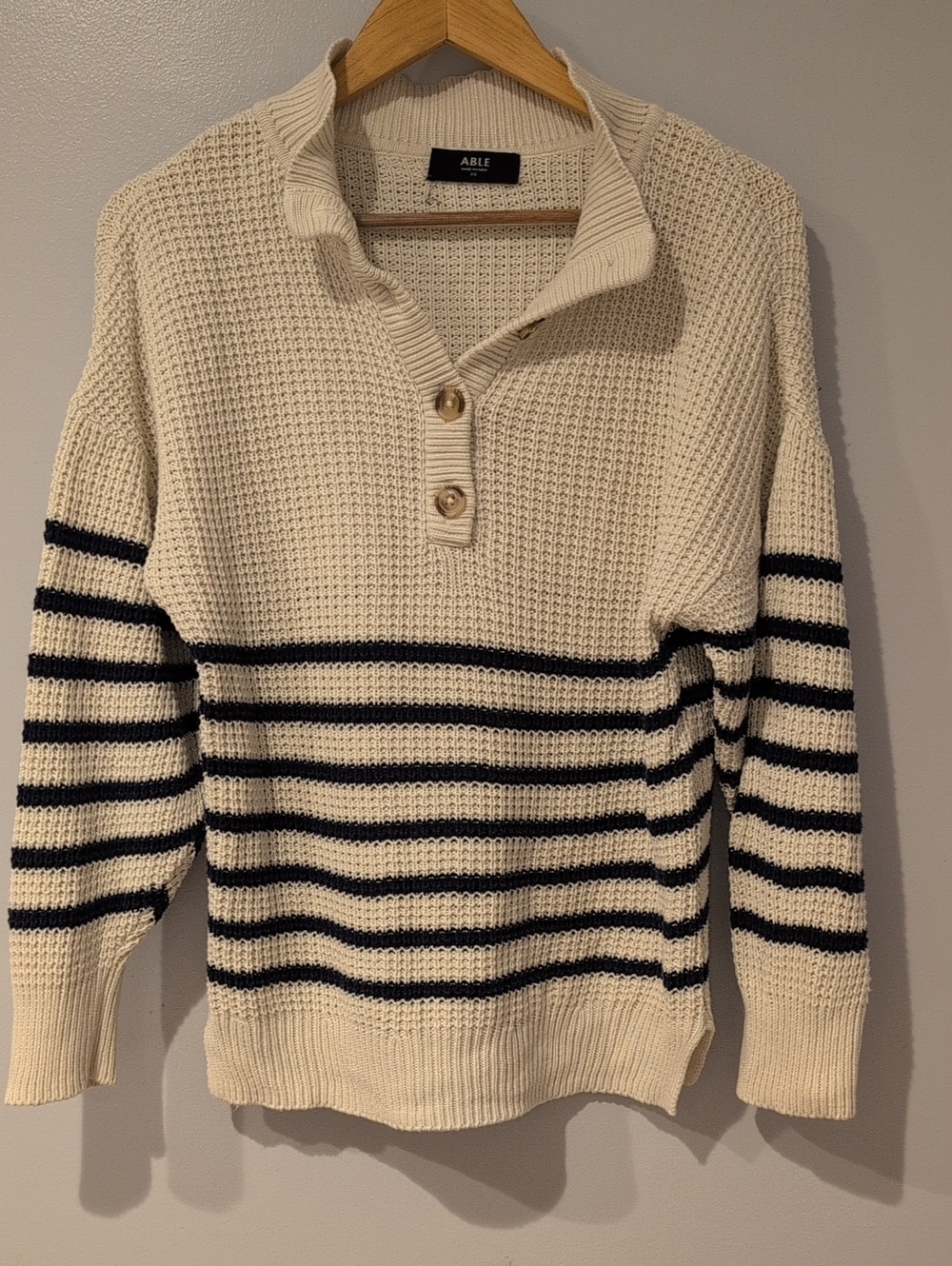 ABLE X Jess ann Kirby Marin Organic Cotton Sweater XS